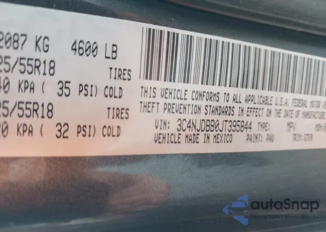 2018 Jeep Compass Altitude 4X4 from USA, damaged, VIN 3C4NJDBB0JT395844
